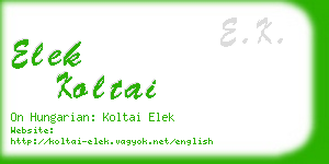elek koltai business card